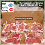 Beef T BONE PORTERHOUSE US USDA CHOICE frozen America SWIFT TBONE STEAK 3/4" 2cm (price/pc 550gr)